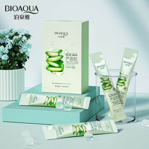 Night face mask BIOAQUA ALOE VERA with aloe extract, 4 ml*20 pcs